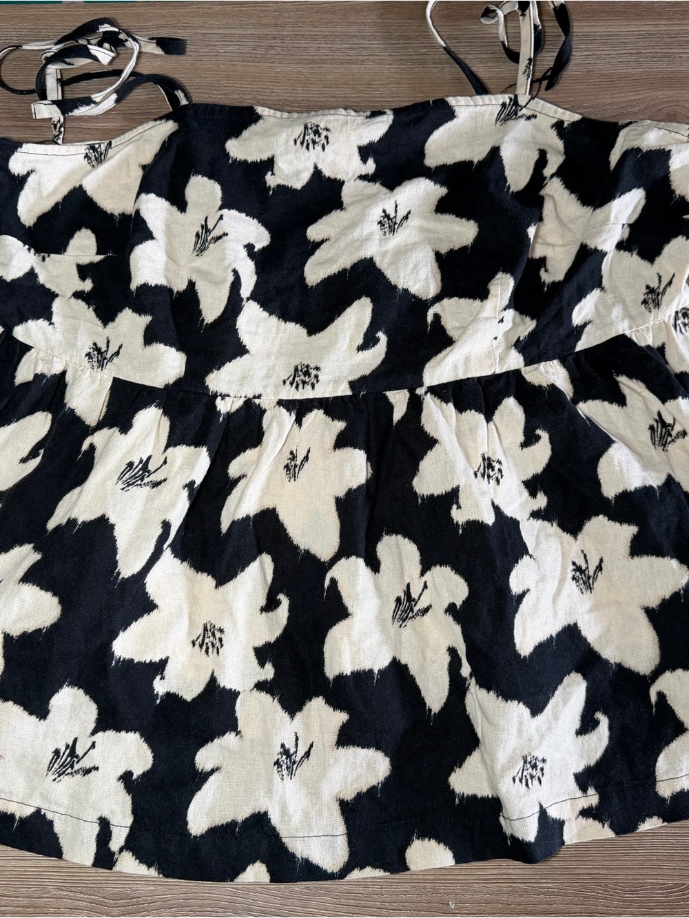 Black and Cream Floral Women's Blouse